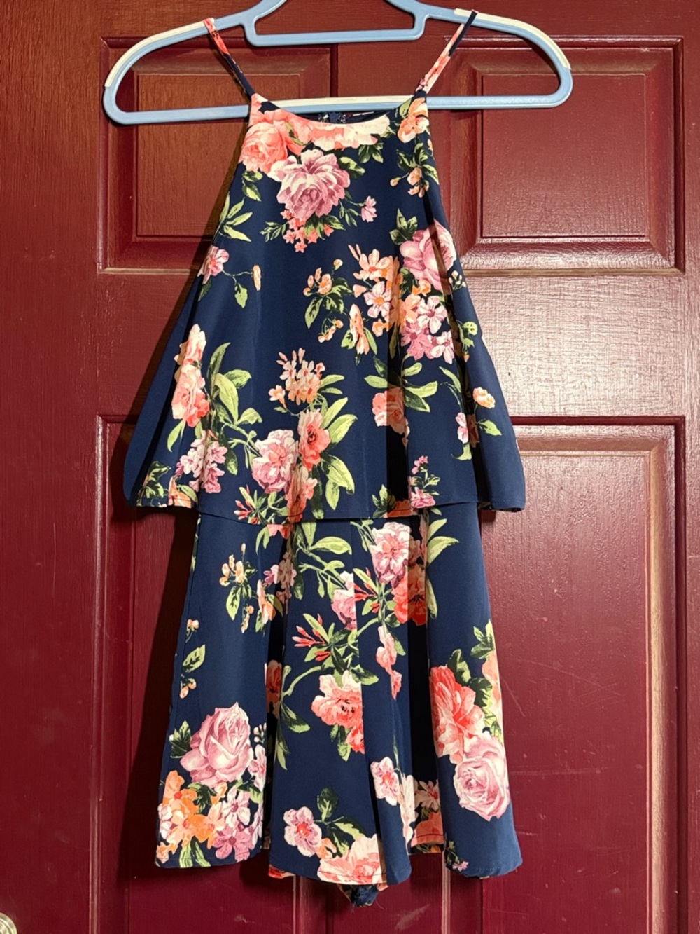 Lulu’s Floral Navy “In the Garden” Romper size small